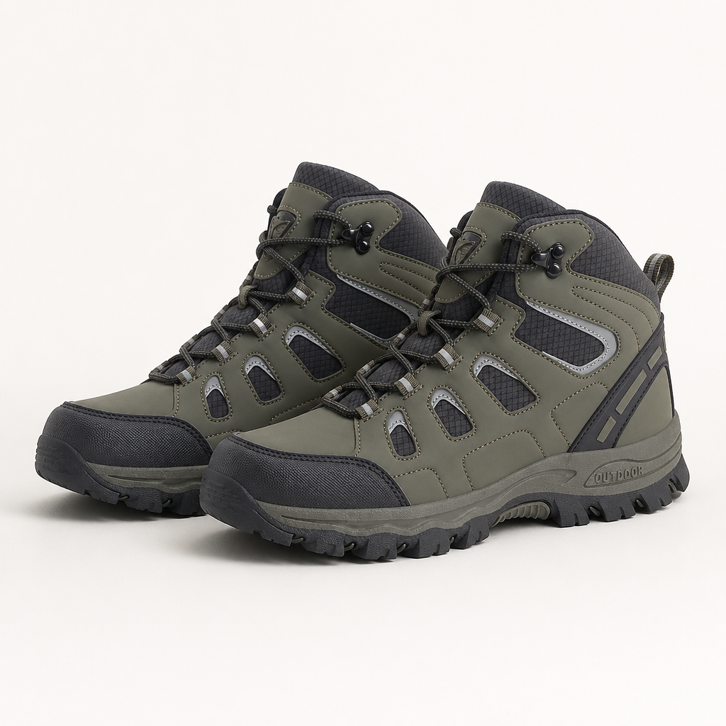 Billie | Womens Water Resistant Breathable High Top Walking Hiking Boots, Dark Green