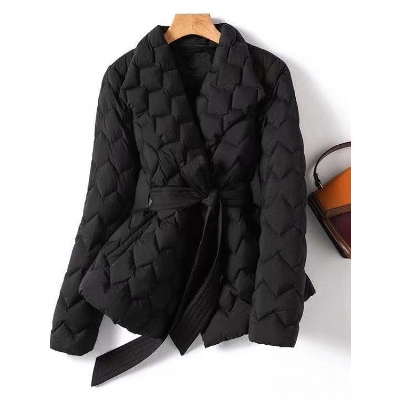 Blanche | Womens Waist Cinching Padded Cotton Puffer Winter Coat