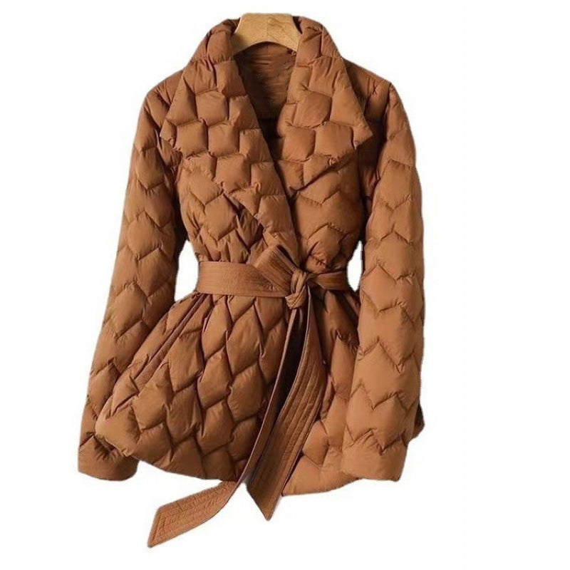 Blanche | Womens Waist Cinching Padded Cotton Puffer Winter Coat