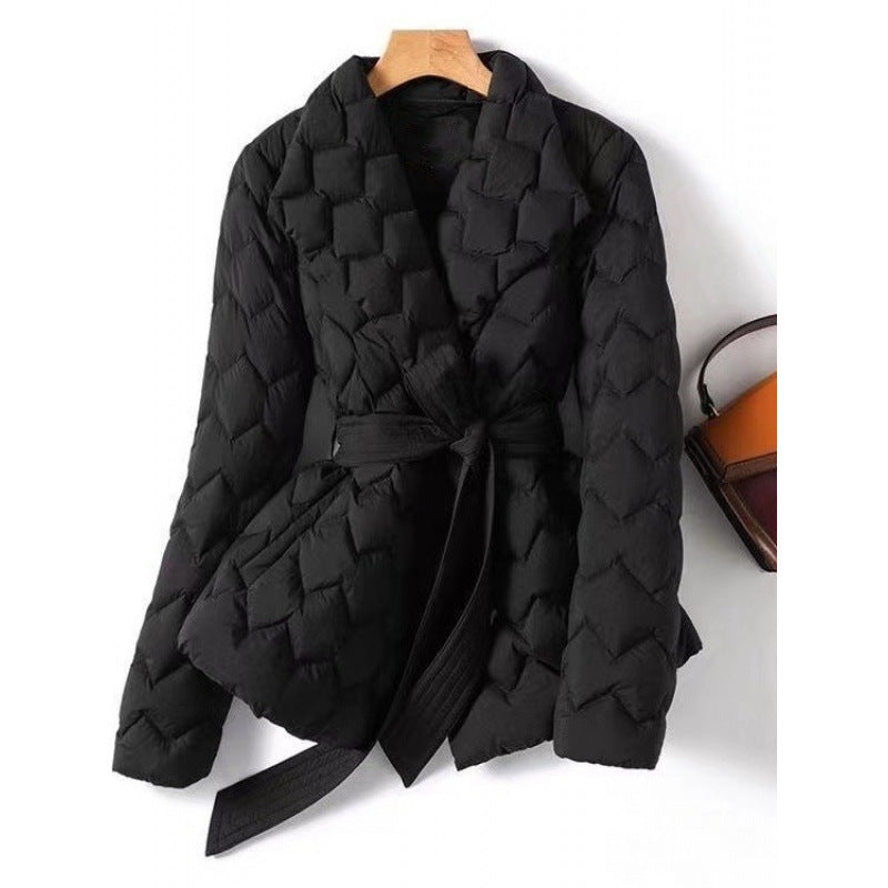 Blanche | Womens Waist Cinching Padded Cotton Puffer Winter Coat