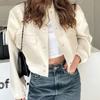 Blythe | Womens Oversized Pocket Jacket - White
