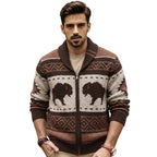 Bodhi | Mens Jacquard Knitted Jumper Jacket - 1