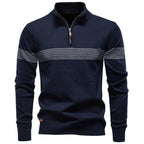 Bowen | Mens Half Zip Sweater Cotton Stand Collar Casual Pullover