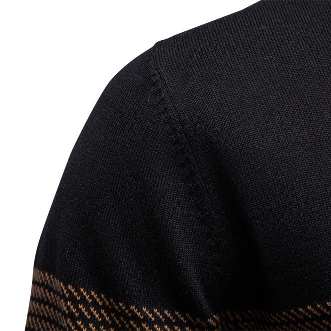 Bowen | Mens Half Zip Sweater Cotton Stand Collar Casual Pullover