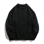 Brady | Mens Cable Knit Sweater Round Neck Loose Pullover
