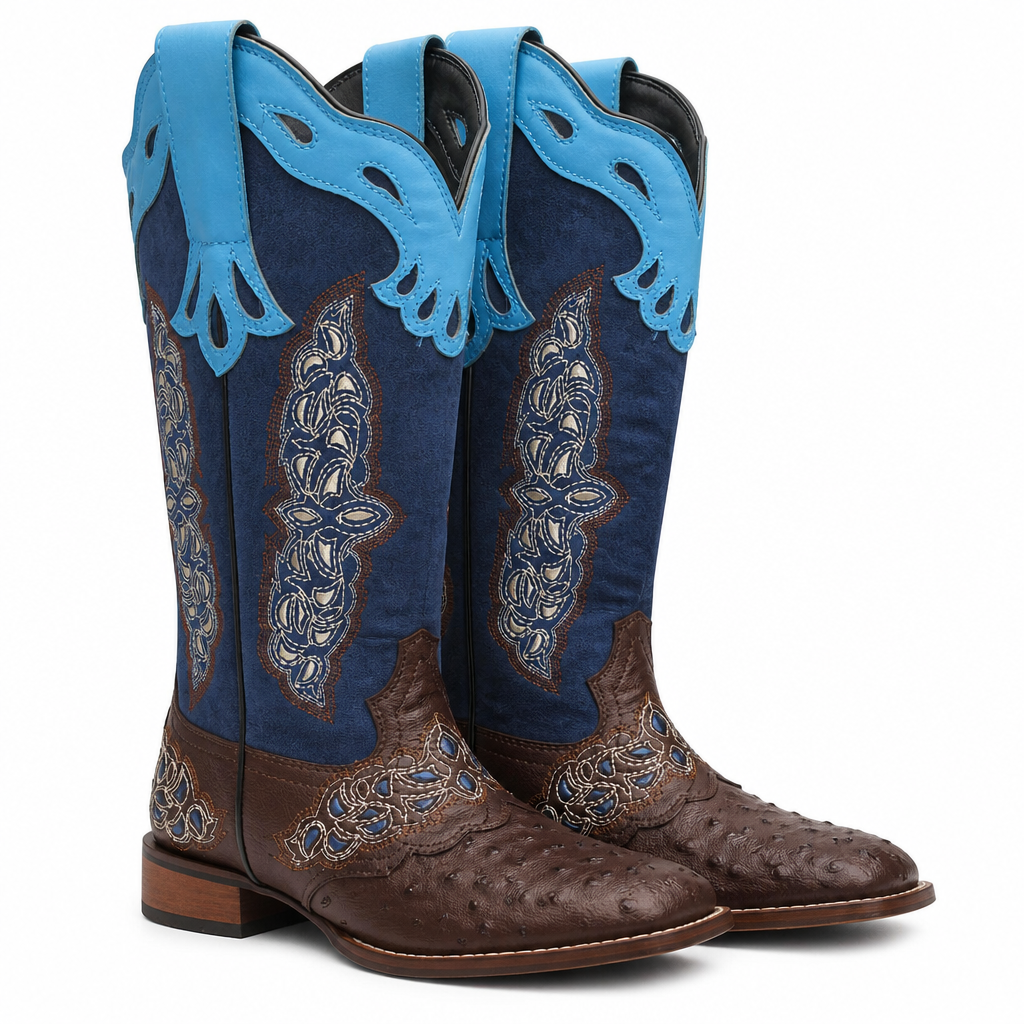 Brenda | Womens Western Riding Square Toe Chunky Heel Long Boots