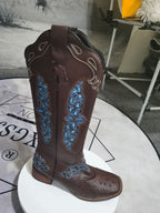 Brenda | Womens Western Riding Square Toe Chunky Heel Long Boots