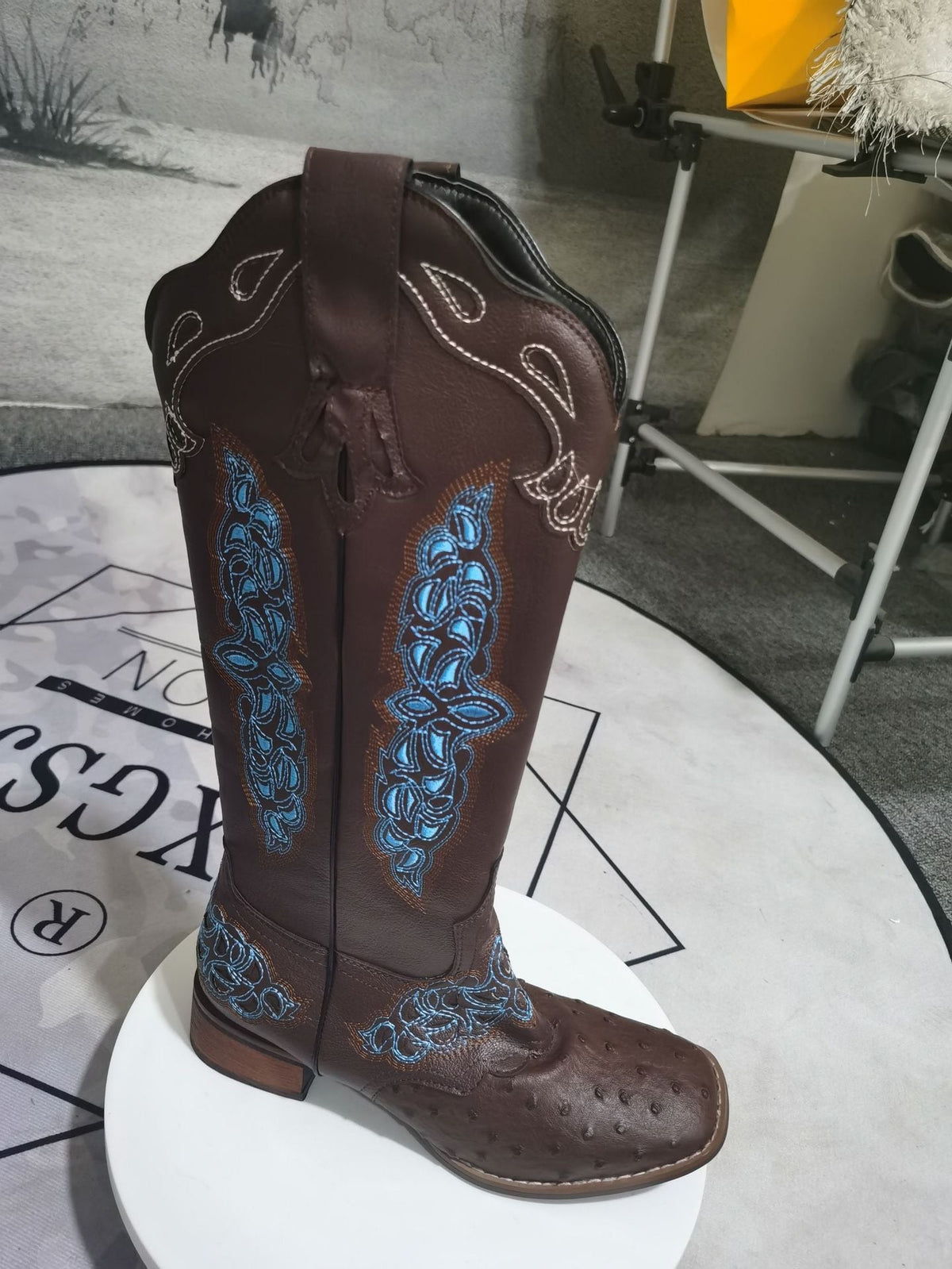 Brenda | Womens Western Riding Square Toe Chunky Heel Long Boots
