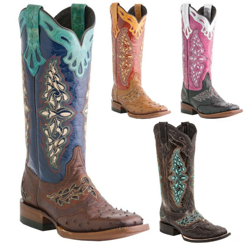 Brenda | Womens Western Riding Square Toe Chunky Heel Long Boots