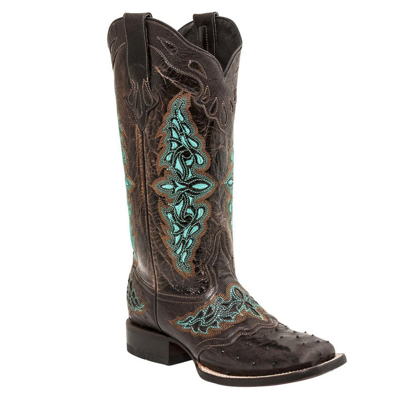 Brenda | Womens Western Riding Square Toe Chunky Heel Long Boots