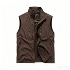 Brennan | Mens Quick Dry Pocket Outdoor Work Gilet Vest - Brown
