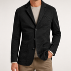 Brian | Mens Lightweight Casual Cotton Suit Collar Jacket, Black