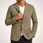 Brian | Mens Lightweight Casual Cotton Suit Collar Jacket, Khaki