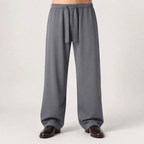 Briggs | Mens Wide Leg High Waisted Straight Quick Dry Casual Pants, Dark Grey