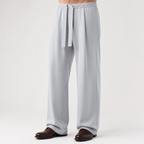 Briggs | Mens Wide Leg High Waisted Straight Quick Dry Casual Pants, Light Grey