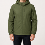 Bryce | Mens Water Resistant Hooded Windbreaker Jacket, Army Green