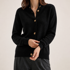 Bryn | Womens Long Oversized Soft Viscose Button Knit Cardigan Sweater, Black