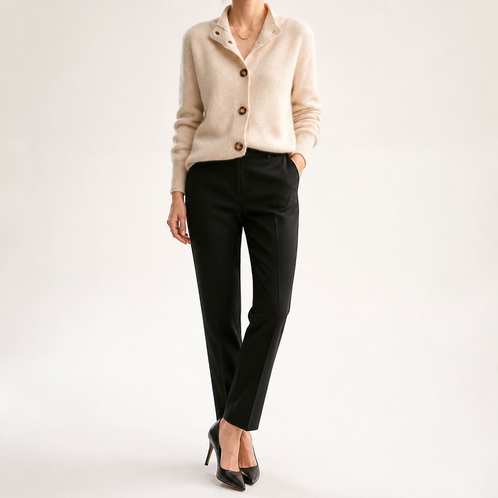 Bryn | Womens Long Oversized Soft Viscose Button Knit Cardigan Sweater, Apricot