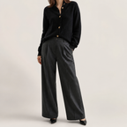 Bryn | Womens Long Oversized Soft Viscose Button Knit Cardigan Sweater, Black