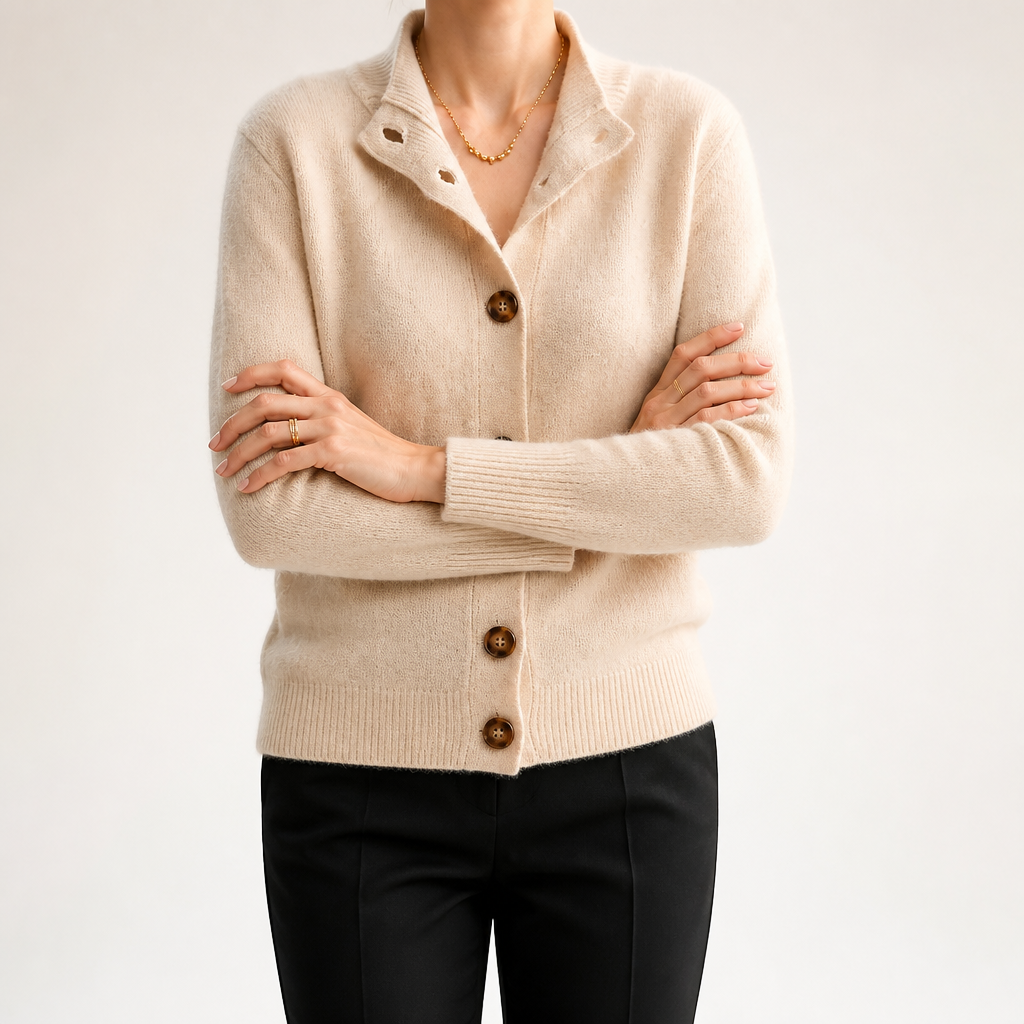 Bryn | Womens Long Oversized Soft Viscose Button Knit Cardigan Sweater, Apricot