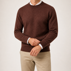 Callum | Mens Half Turtleneck Knitted Pullover Jumper, Brown