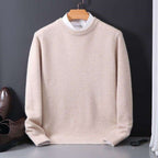 Callum | Mens Round Neck Slim Knitted Jumper - Off White