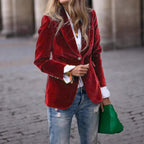 Camille | Womens Slim Fit Velvet Blazer - 2