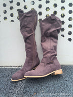 Camryn | Womens Suede Side Zip Low Heel Ankle Boots - 16