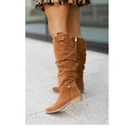 Camryn | Womens Suede Side Zip Low Heel Ankle Boots - 6