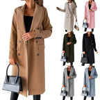 Carla | Womens Double Breasted Longline Winter Wool Coat With Pockets