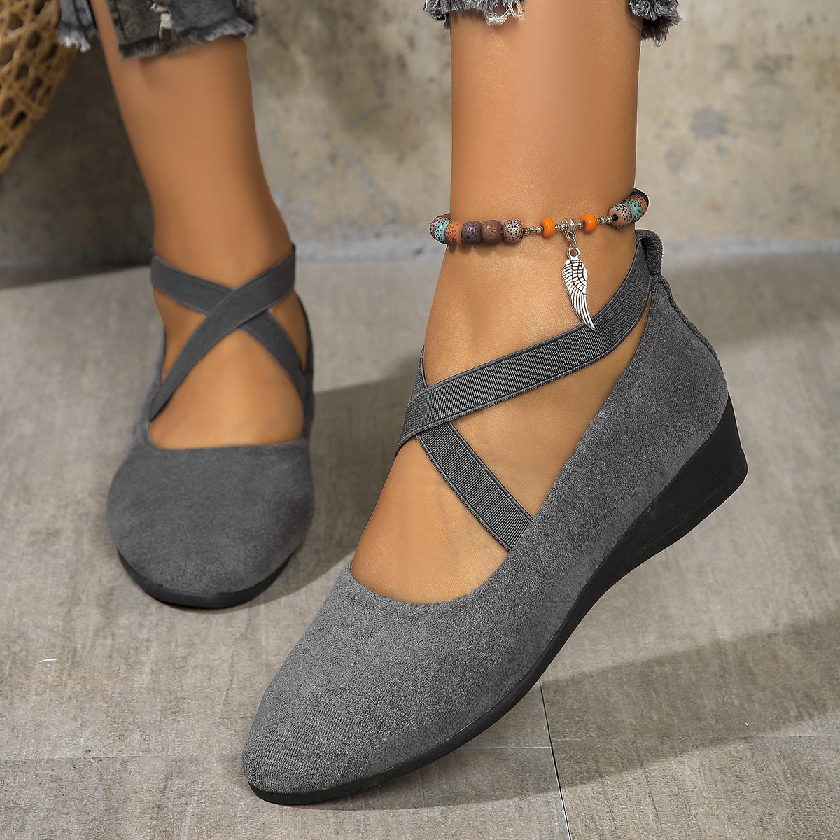 Carly | Womens Pointed Toe Wedge Comfortable Casual Loafers