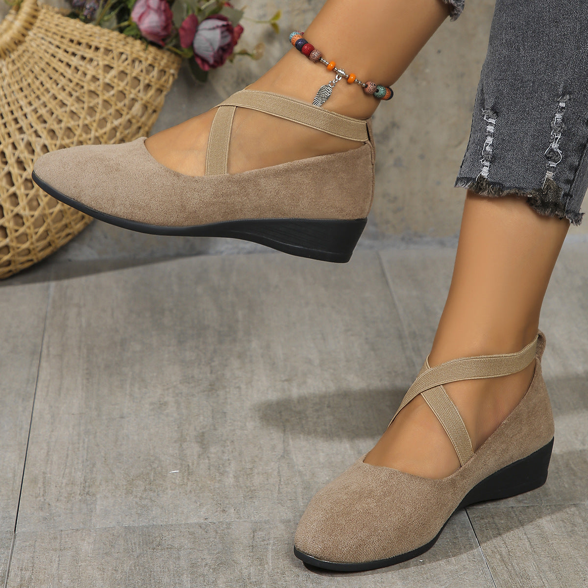 Carly | Womens Pointed Toe Wedge Comfortable Casual Loafers