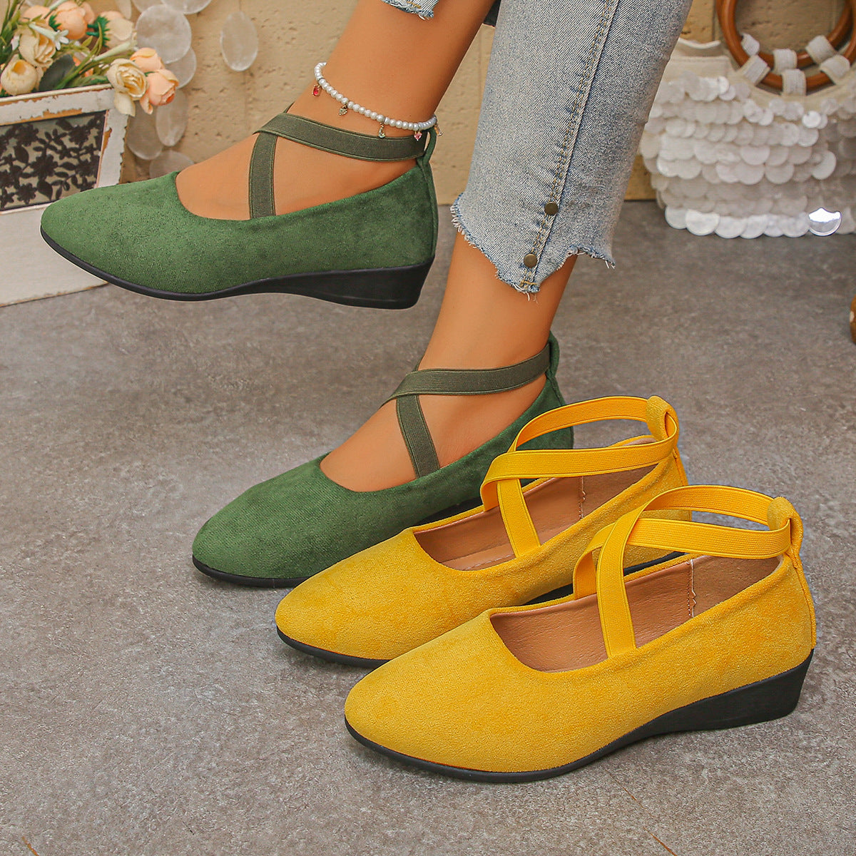 Carly | Womens Pointed Toe Wedge Comfortable Casual Loafers