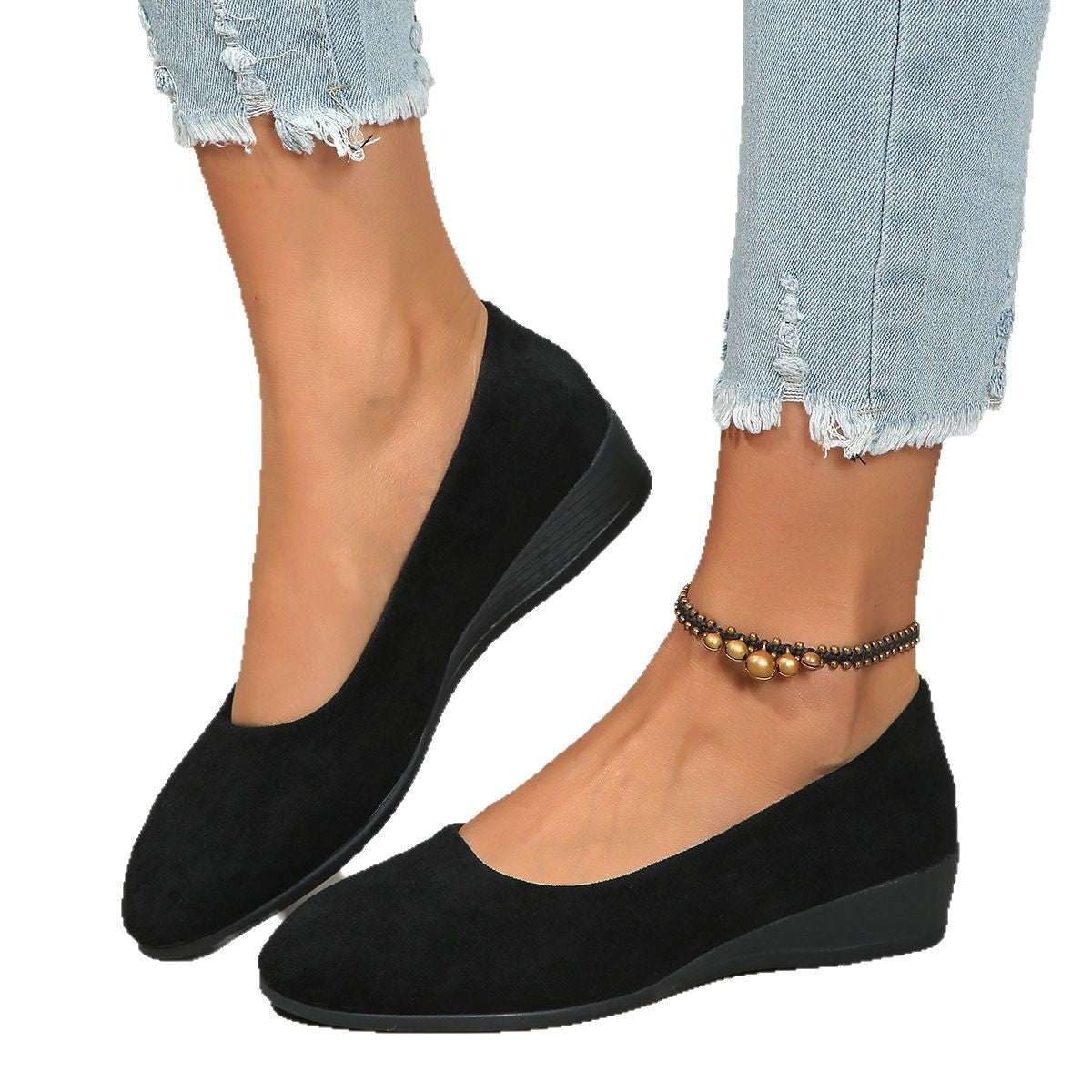 Carly | Womens Pointed Toe Wedge Comfortable Casual Loafers
