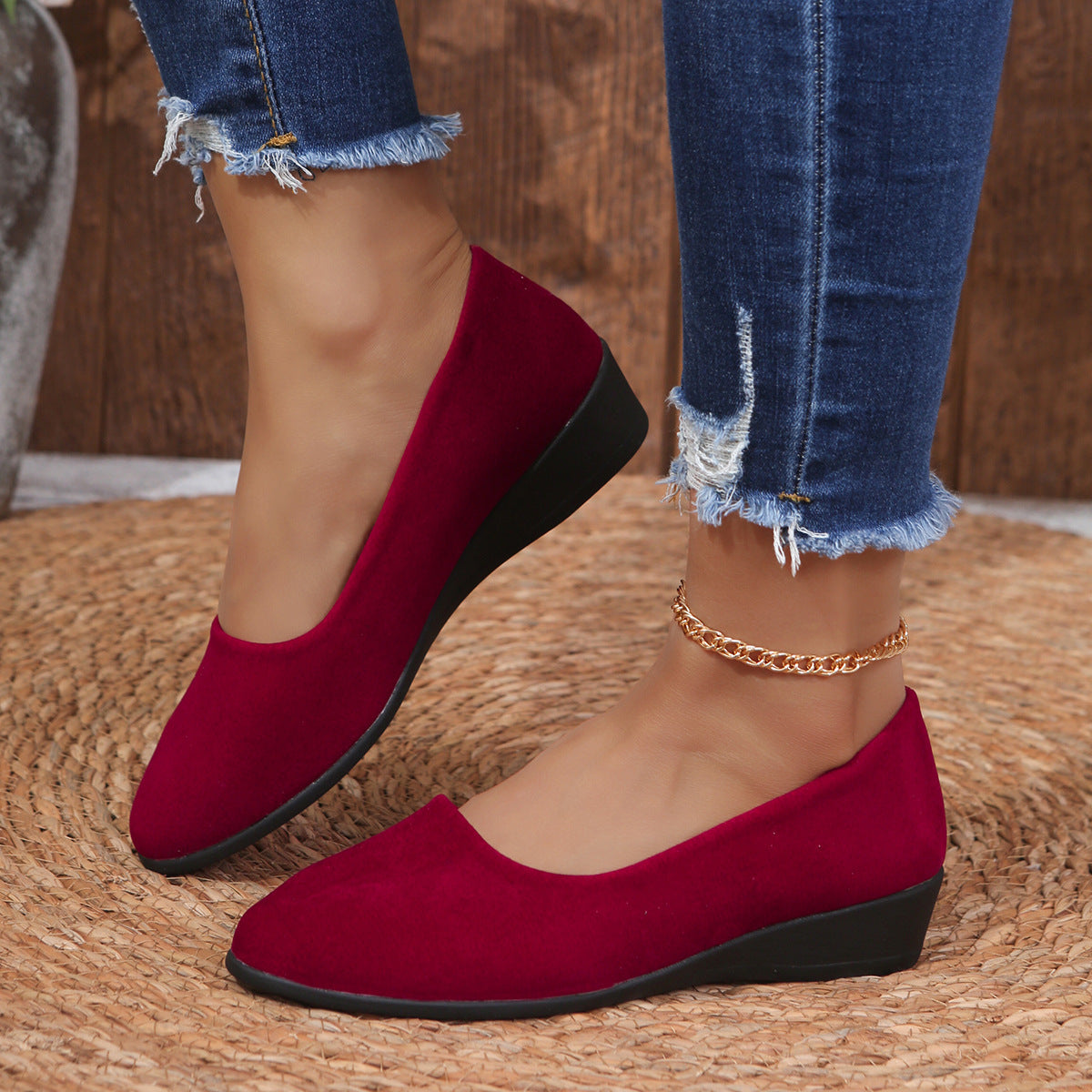 Carly | Womens Pointed Toe Wedge Comfortable Casual Loafers