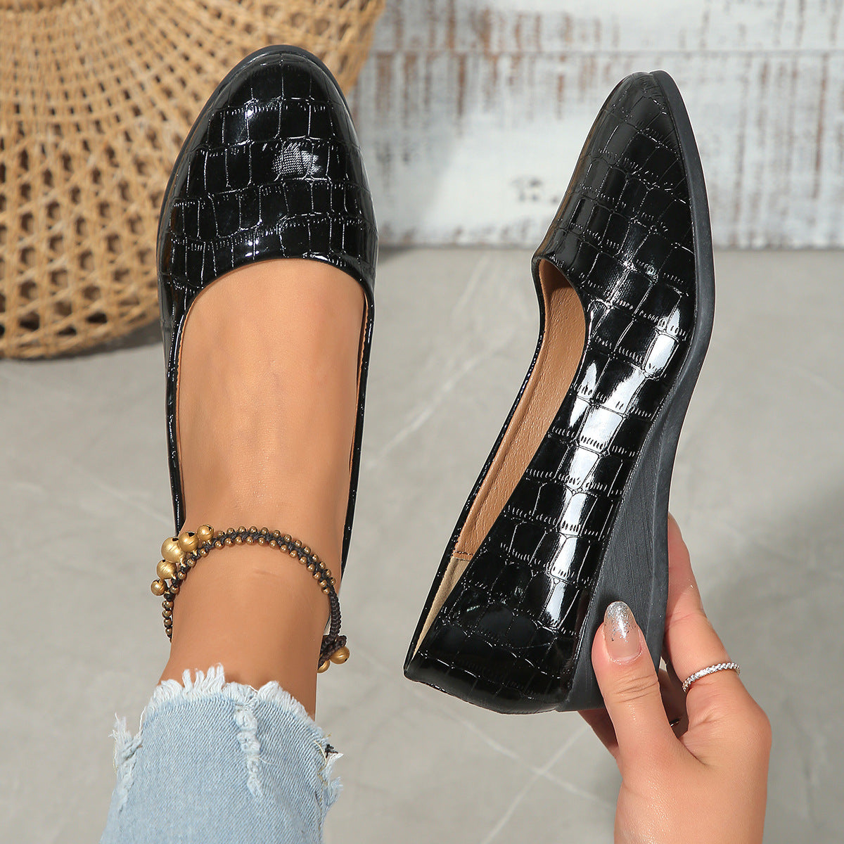 Carly | Womens Pointed Toe Wedge Comfortable Casual Loafers