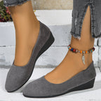 Carly | Womens Pointed Toe Wedge Comfortable Casual Loafers