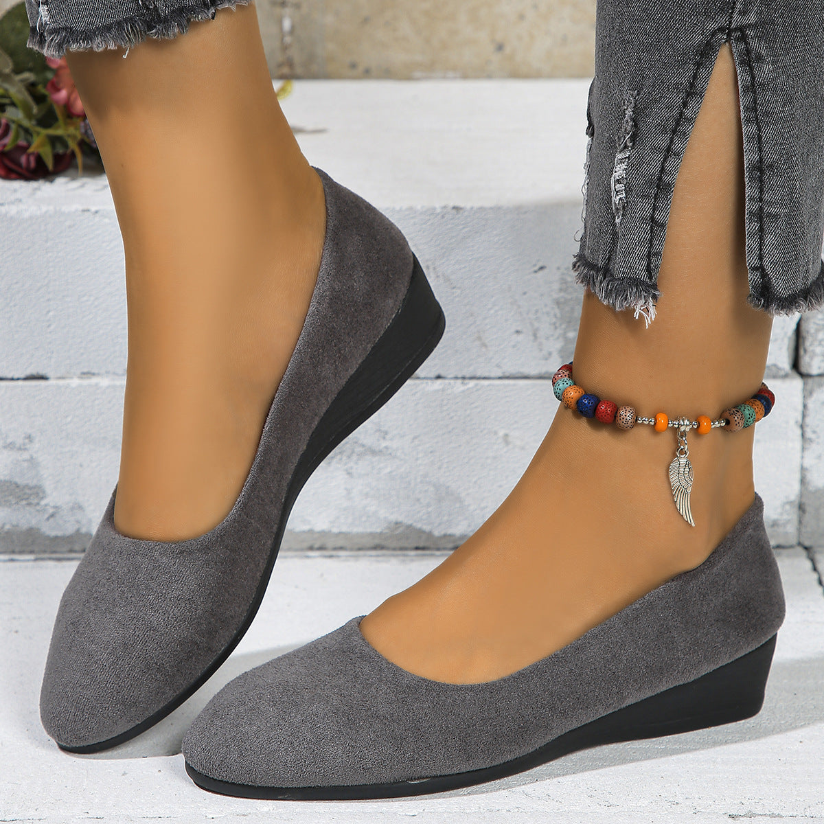 Carly | Womens Pointed Toe Wedge Comfortable Casual Loafers