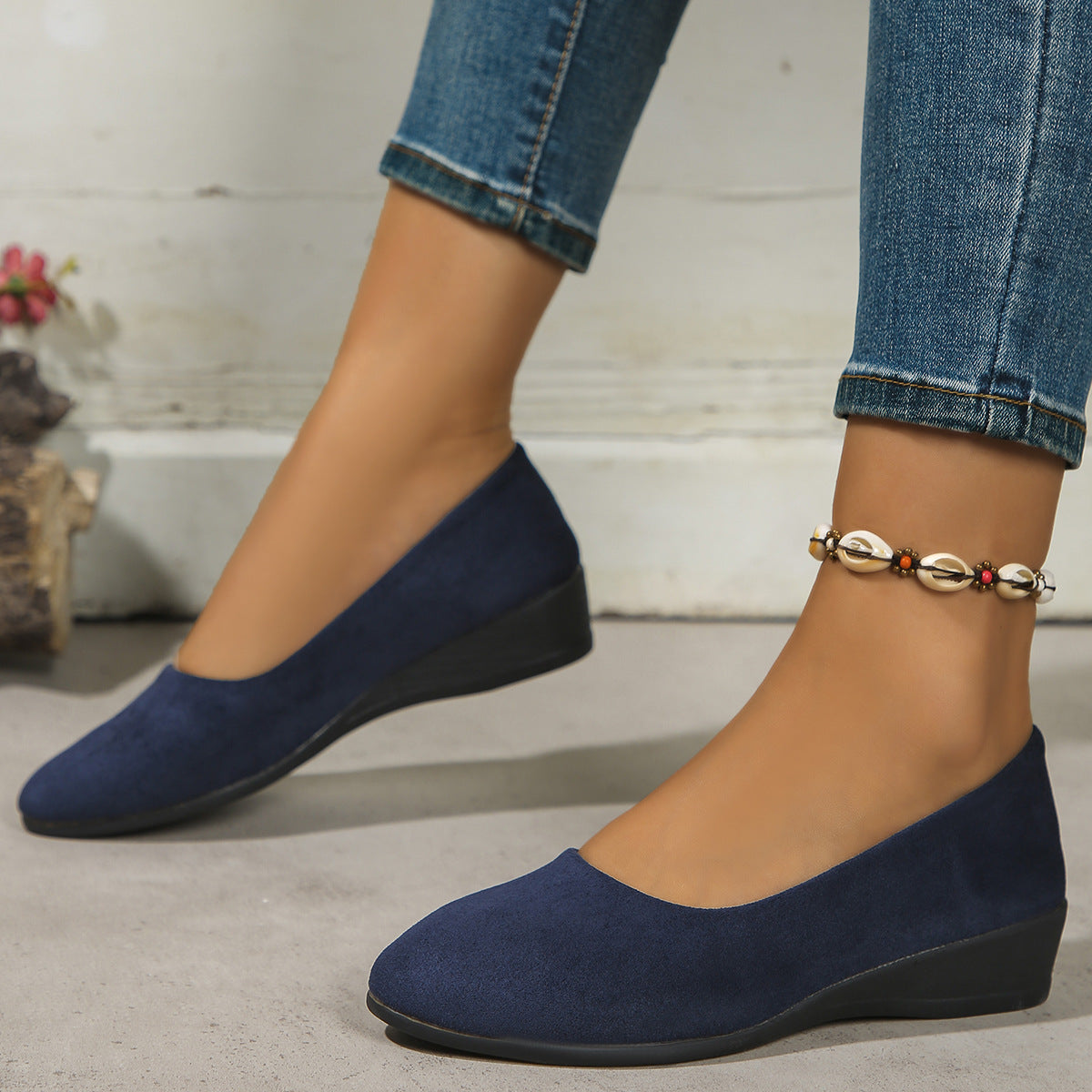 Carly | Womens Pointed Toe Wedge Comfortable Casual Loafers