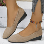 Carly | Womens Pointed Toe Wedge Comfortable Casual Loafers