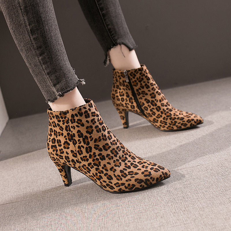 Carmela | Womens Suede Pointed Toe Stiletto Heel Ankle Boots Back Zip Booties