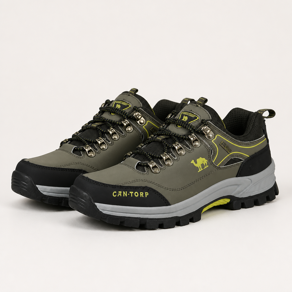 Caroline | Womens Waterproof Leather Non Slip Walking Hiking Shoes, Army Green 2