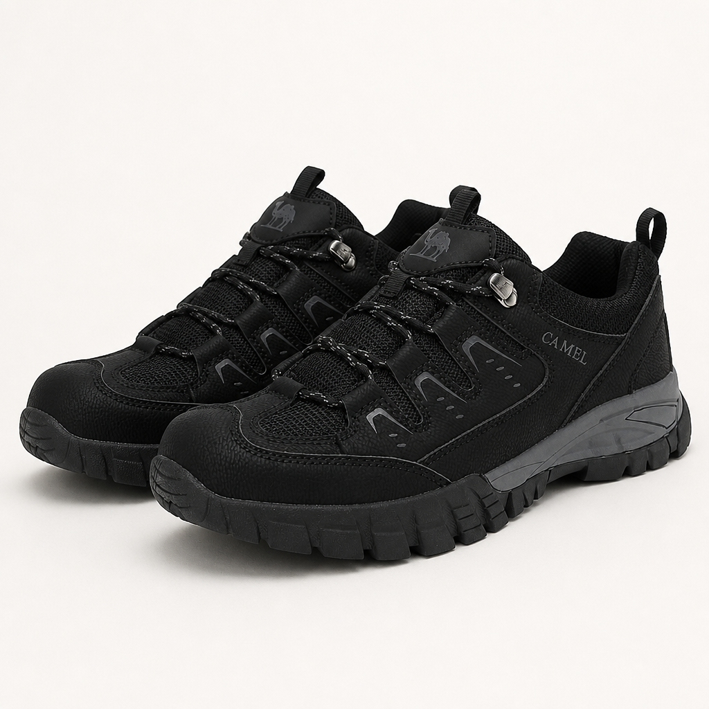 Caroline | Womens Waterproof Leather Non Slip Walking Hiking Shoes, Black 2