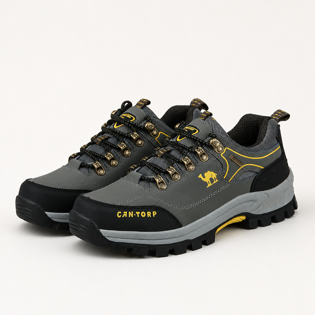 Caroline | Womens Waterproof Leather Non Slip Walking Hiking Shoes, Grey 3