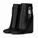 Carys | Womens Platform Heeled Buckle Round Toe Ankle Boots