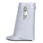 Carys | Womens Platform Heeled Buckle Round Toe Ankle Boots
