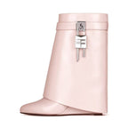 Carys | Womens Platform Heeled Buckle Round Toe Ankle Boots