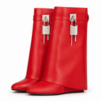Carys | Womens Platform Heeled Buckle Round Toe Ankle Boots
