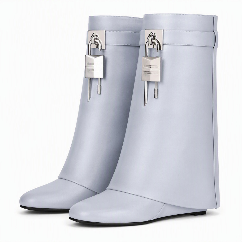 Carys | Womens Platform Heeled Buckle Round Toe Ankle Boots