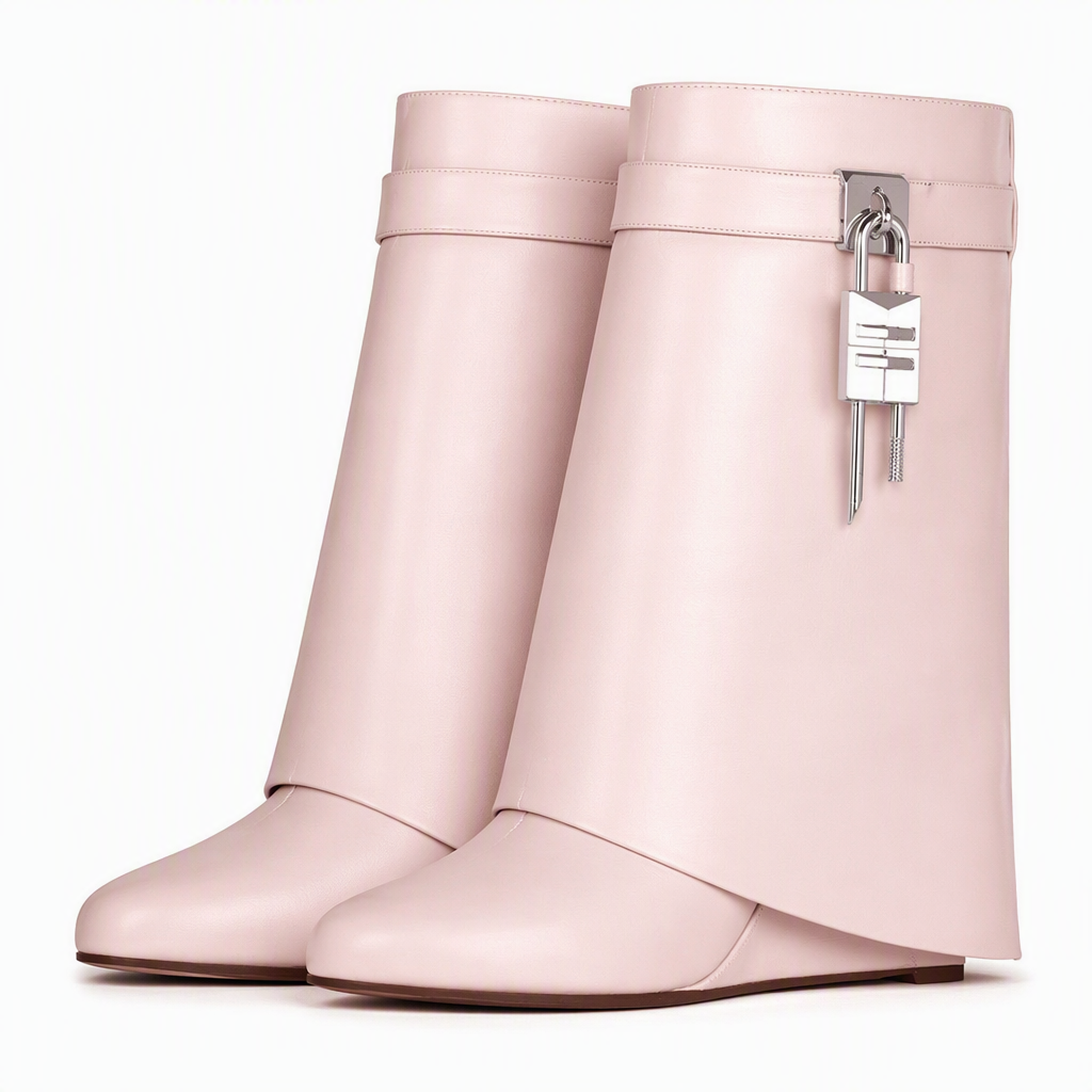Carys | Womens Platform Heeled Buckle Round Toe Ankle Boots